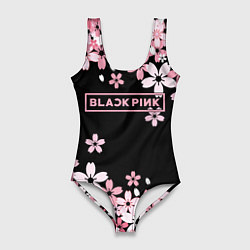 Купальник-боди 3D женский Black Pink: Pink Sakura, цвет: 3D-принт