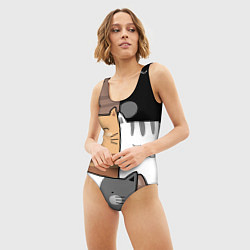 Купальник-боди 3D женский Котейки, цвет: 3D-принт — фото 2