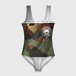 Купальник-боди 3D женский Танковые войска РФ, цвет: 3D-принт