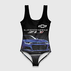 Купальник-боди 3D женский Chevrolet Camaro ZL1 Motorsport, цвет: 3D-принт