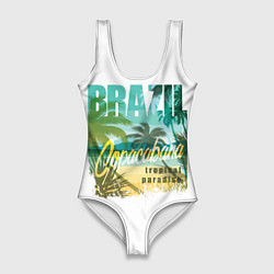 Купальник-боди 3D женский Тропический Рай Бразилии, цвет: 3D-принт