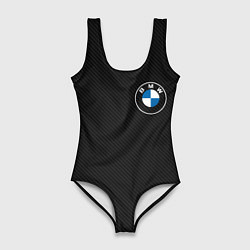 Женский купальник-боди BMW LOGO CARBON ЧЕРНЫЙ КАРБОН