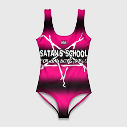 Женский купальник-боди Satan school for bad boys and girls pink