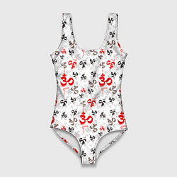 Купальник-боди 3D женский Мантра ОМ АУМ, цвет: 3D-принт