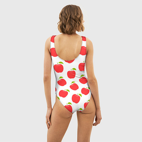 Женский купальник-боди Веселый Ежик с Яблоком / 3D-принт – фото 4