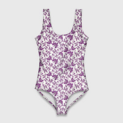 Женский купальник-боди Фиолетовая гжель