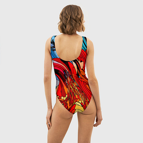 Женский купальник-боди Abstract color pattern Fashion 2022 / 3D-принт – фото 4