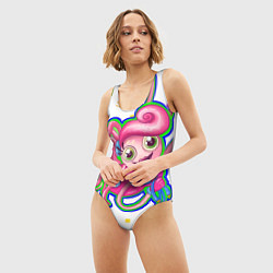 Купальник-боди 3D женский Мама длинные ноги, цвет: 3D-принт — фото 2