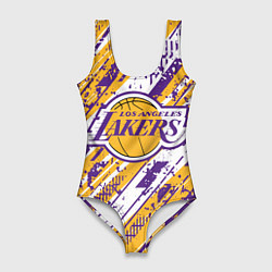 Купальник-боди 3D женский LAKERS ЛОС-АНДЖЕЛЕС ЛЕЙКЕРС, цвет: 3D-принт