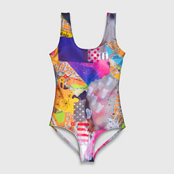 Женский купальник-боди Patchwork quilt Fashion trend