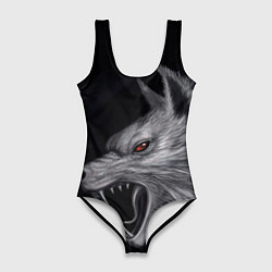 Женский купальник-боди Агрессивный волк