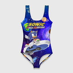 Купальник-боди 3D женский Sonic Free Riders - Hedgehog - Racer, цвет: 3D-принт