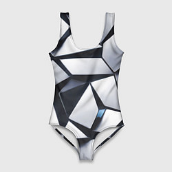Купальник-боди 3D женский Объемные кристаллы - паттерн, цвет: 3D-принт