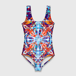 Женский купальник-боди Яркий зимний разноцветный