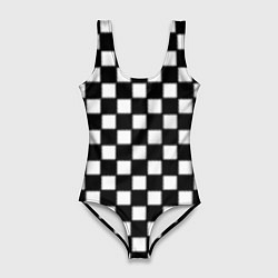 Купальник-боди 3D женский Шахматная доска, цвет: 3D-принт