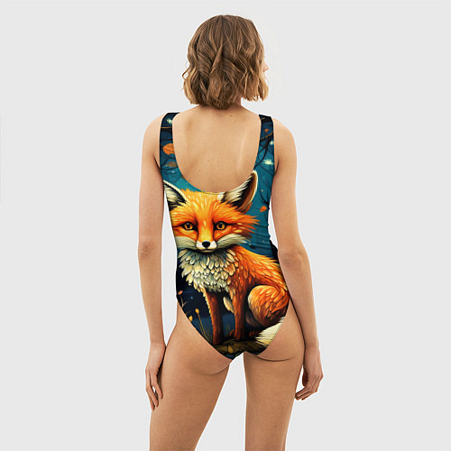 Женский купальник-боди Лиса в Folk Art стиле / 3D-принт – фото 4