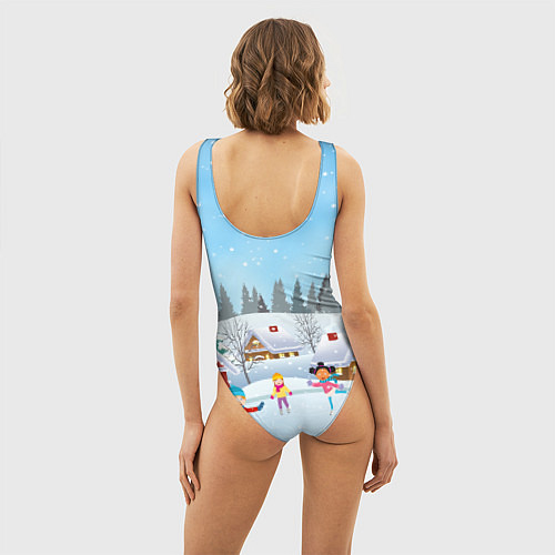 Женский купальник-боди Зайчиха с сердечком / 3D-принт – фото 4
