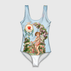 Женский купальник-боди День святого Валентина купидон