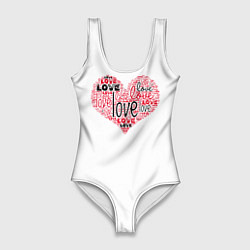 Купальник-боди 3D женский День влюбленных, цвет: 3D-принт