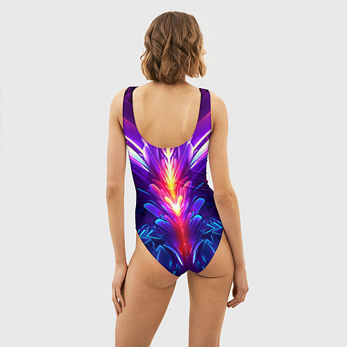 Женский купальник-боди Неоновые объекты абстракция / 3D-принт – фото 4