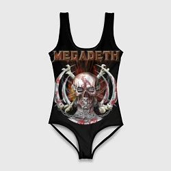 Купальник-боди 3D женский Megadeth - боевой череп, цвет: 3D-принт