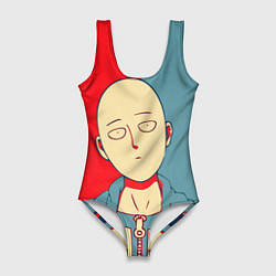 Купальник-боди 3D женский Saitama hero face, цвет: 3D-принт