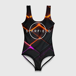 Женский купальник-боди Starfield logo orange abstract