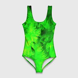 Женский купальник-боди Green abstract texture