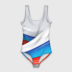 Купальник-боди 3D женский Российские флаги, цвет: 3D-принт