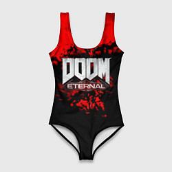Купальник-боди 3D женский Doom blood game, цвет: 3D-принт
