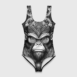 Купальник-боди 3D женский Кинг Конг король обезьян на фоне созвездия, цвет: 3D-принт