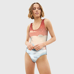 Купальник-боди 3D женский Зимняя сказка на пороге, цвет: 3D-принт — фото 2