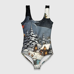 Женский купальник-боди Волшебство новогодней ночи