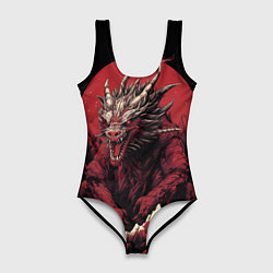 Купальник-боди 3D женский Дракон северных сияний, цвет: 3D-принт