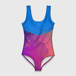 Купальник-боди 3D женский Кляксы и цветной туман, цвет: 3D-принт