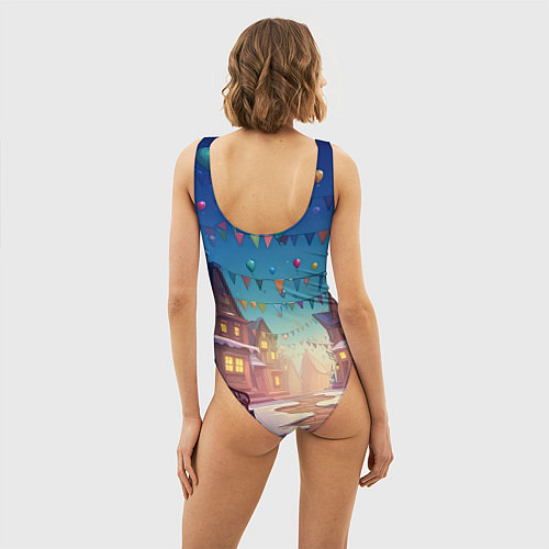 Женский купальник-боди Маленький милый дракон 2024 / 3D-принт – фото 4