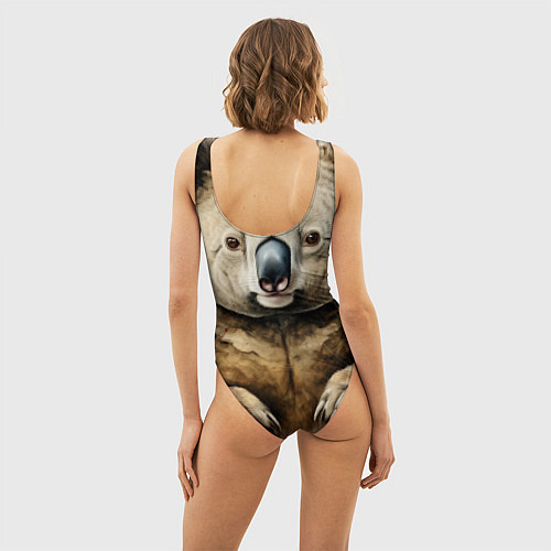 Женский купальник-боди Коала в стиле диаграмм Давинчи / 3D-принт – фото 4