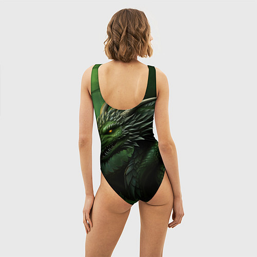 Женский купальник-боди Зеленый дракон символ 2024 / 3D-принт – фото 4