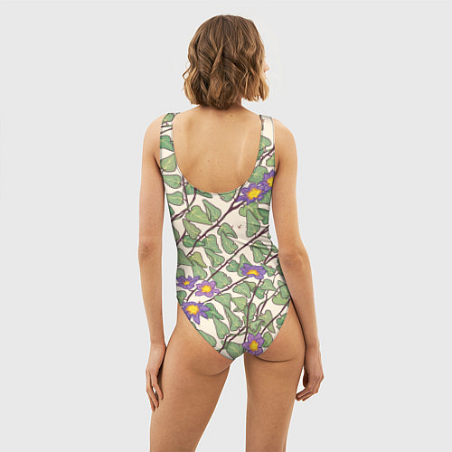 Женский купальник-боди Клематис / 3D-принт – фото 4