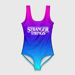 Купальник-боди 3D женский Stranger Things gradient colors, цвет: 3D-принт