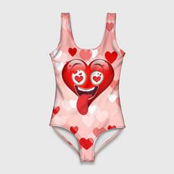 Купальник-боди 3D женский Влюбленное сердечко, цвет: 3D-принт