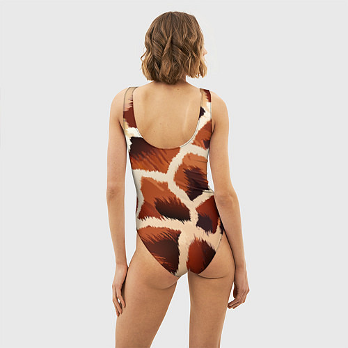 Женский купальник-боди Пятнистый мех жирафа / 3D-принт – фото 4