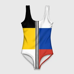 Купальник-боди 3D женский Россия - патриот, цвет: 3D-принт