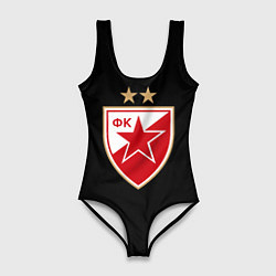 Купальник-боди 3D женский Црвена Звезда logo fc, цвет: 3D-принт