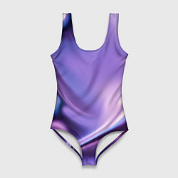 Купальник-боди 3D женский Голография - изгибающийся металлический фиолетовый, цвет: 3D-принт