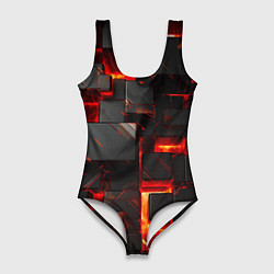 Женский купальник-боди Неоновые квадратики