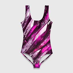 Женский купальник-боди Розовые драгоценные кристаллы