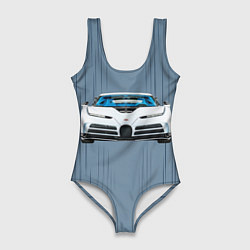Купальник-боди 3D женский Bugatti Centodieci - белая бугатти чентодиечи, цвет: 3D-принт