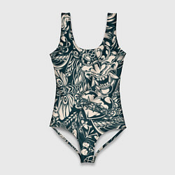 Женский купальник-боди Японская татуировка