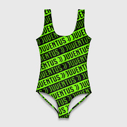 Женский купальник-боди Juventus green pattern sport